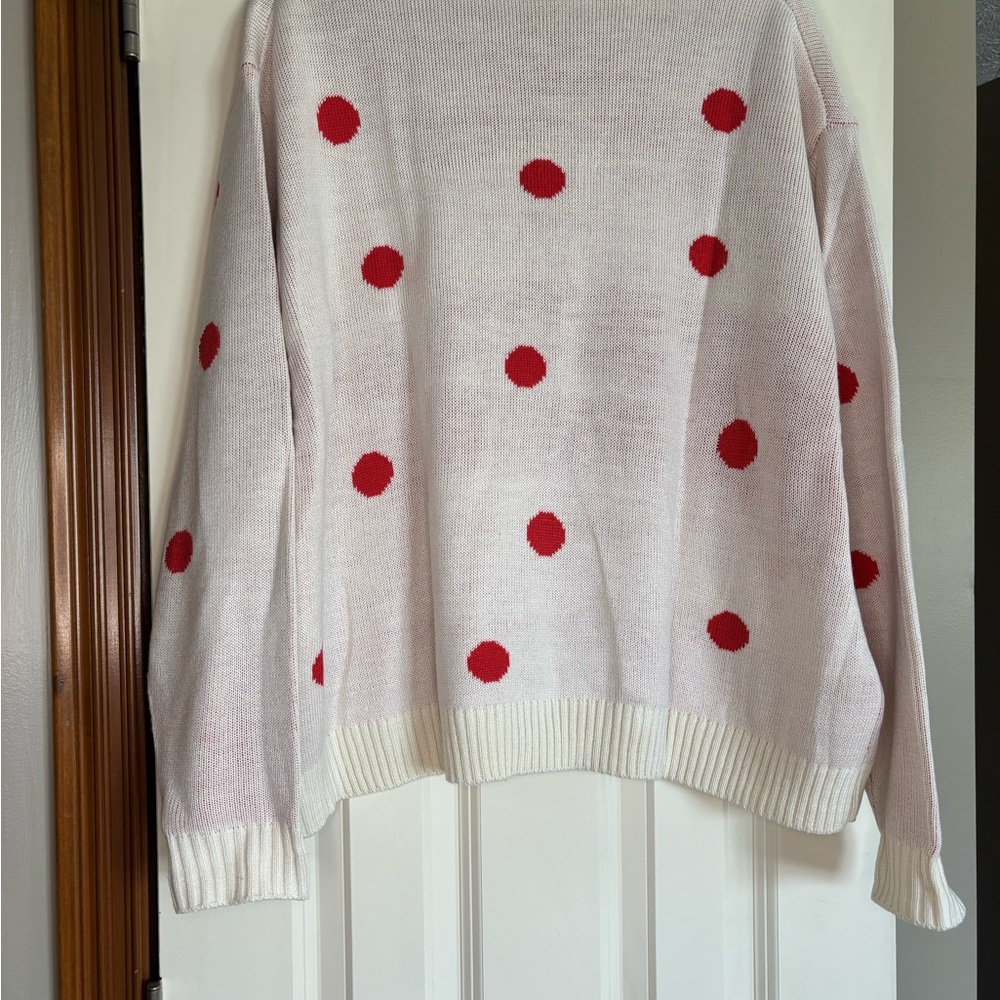 Festive Red Polka Dot Sweater - Picture 2 of 3